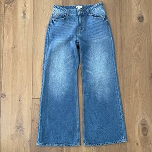 H & M Wide Leg Classic Blue Jeans